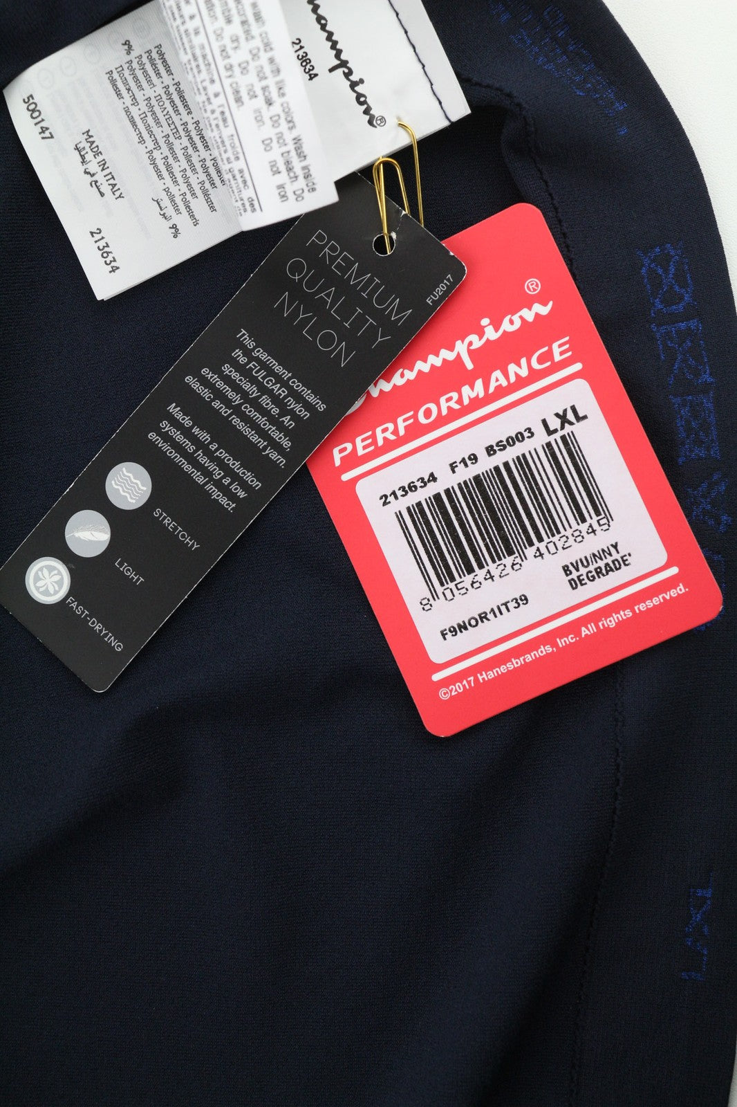 CHAMPION Mens T-Shirt L/XL Blue Sports Long Sleeve Pullover  Stretch