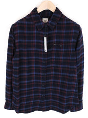 LEE Men's S Checked Shirt Blue Purple Cotton Long Sleeve Button-Up Casual Look
