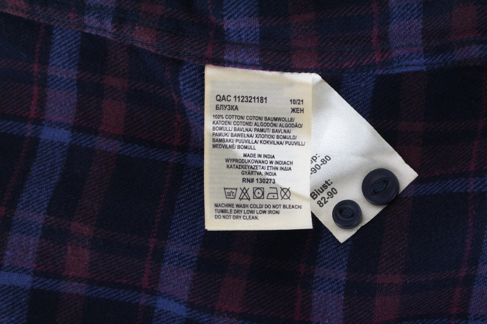 LEE Men's S Checked Shirt Blue Purple Cotton Long Sleeve Button-Up Casual Look