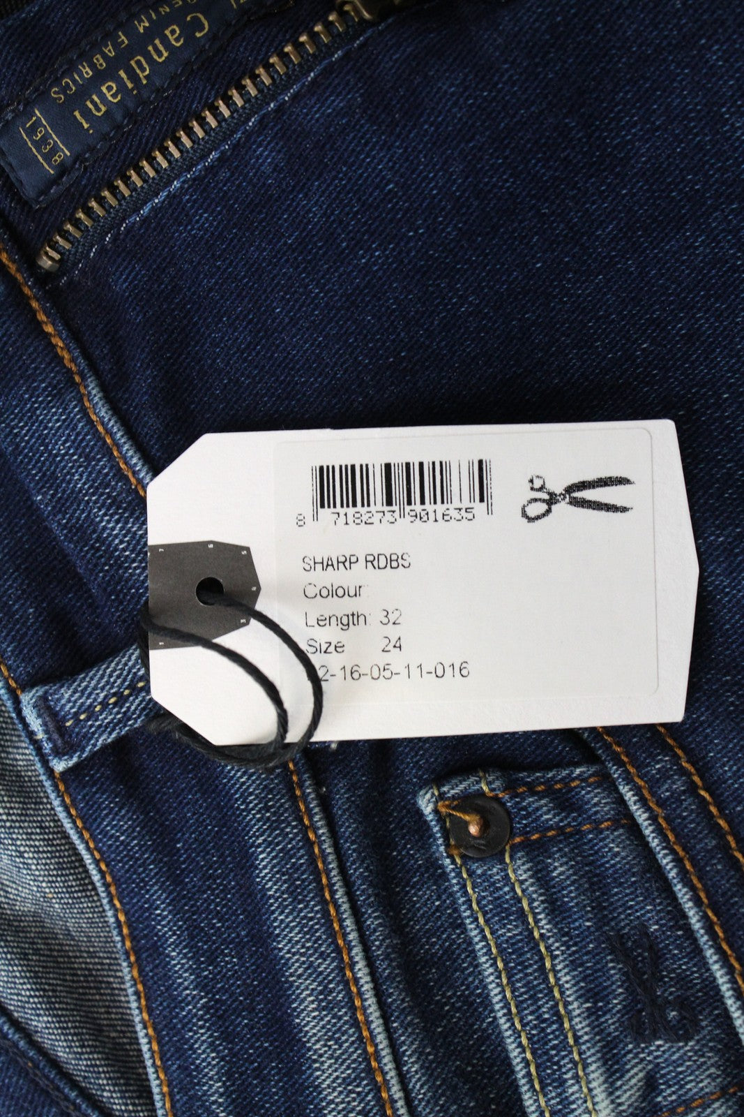 DENHAM Sharp Womens Skinny Jeans W24 L32 Blue Cotton Stretch Washed