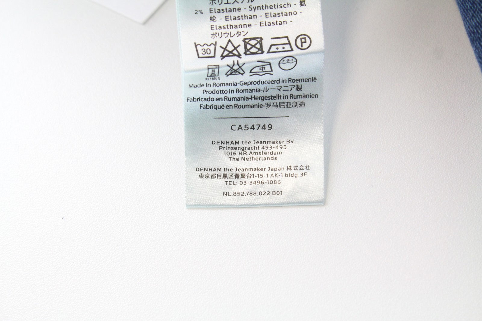 DENHAM Sharp Womens Skinny Jeans W24 L32 Blue Cotton Stretch Washed