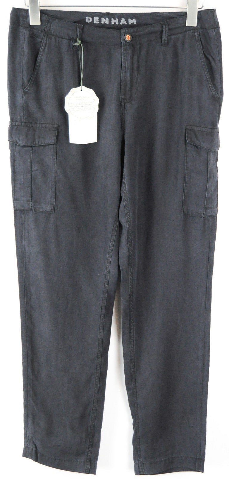 DENHAM Tara W25 L28 Trousers Womens Grey Zip-Fly Multi Pocket  Style