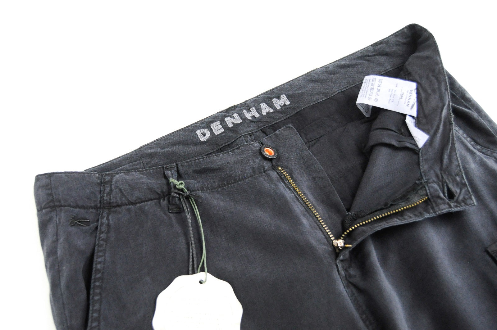 DENHAM Tara W25 L28 Trousers Womens Grey Zip-Fly Multi Pocket  Style