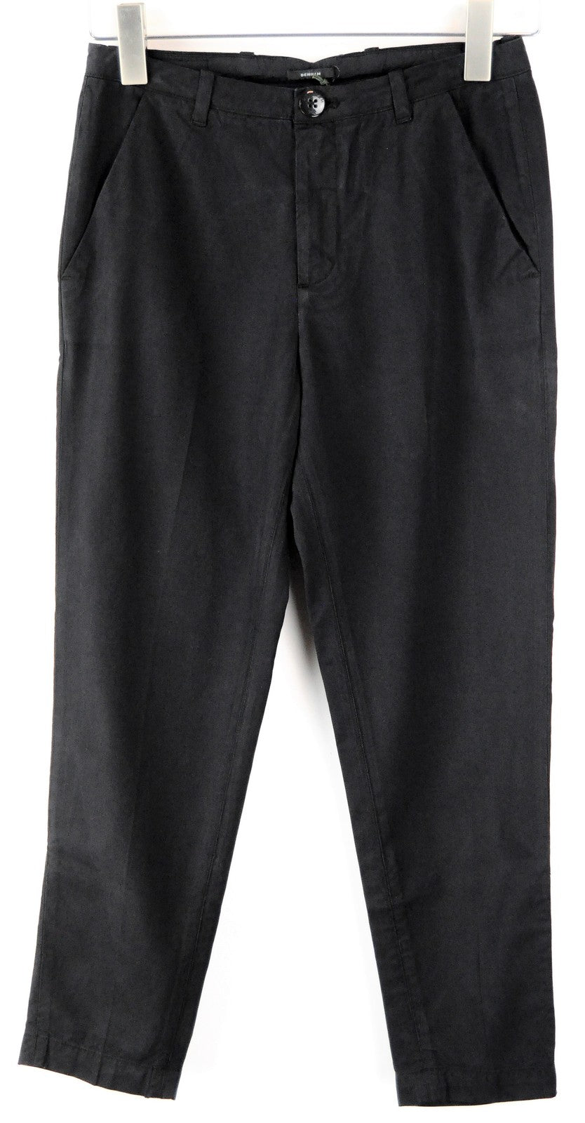 DENHAM Ocean Trousers 2XS Womens Straight  Zip-Fly Black  Pockets