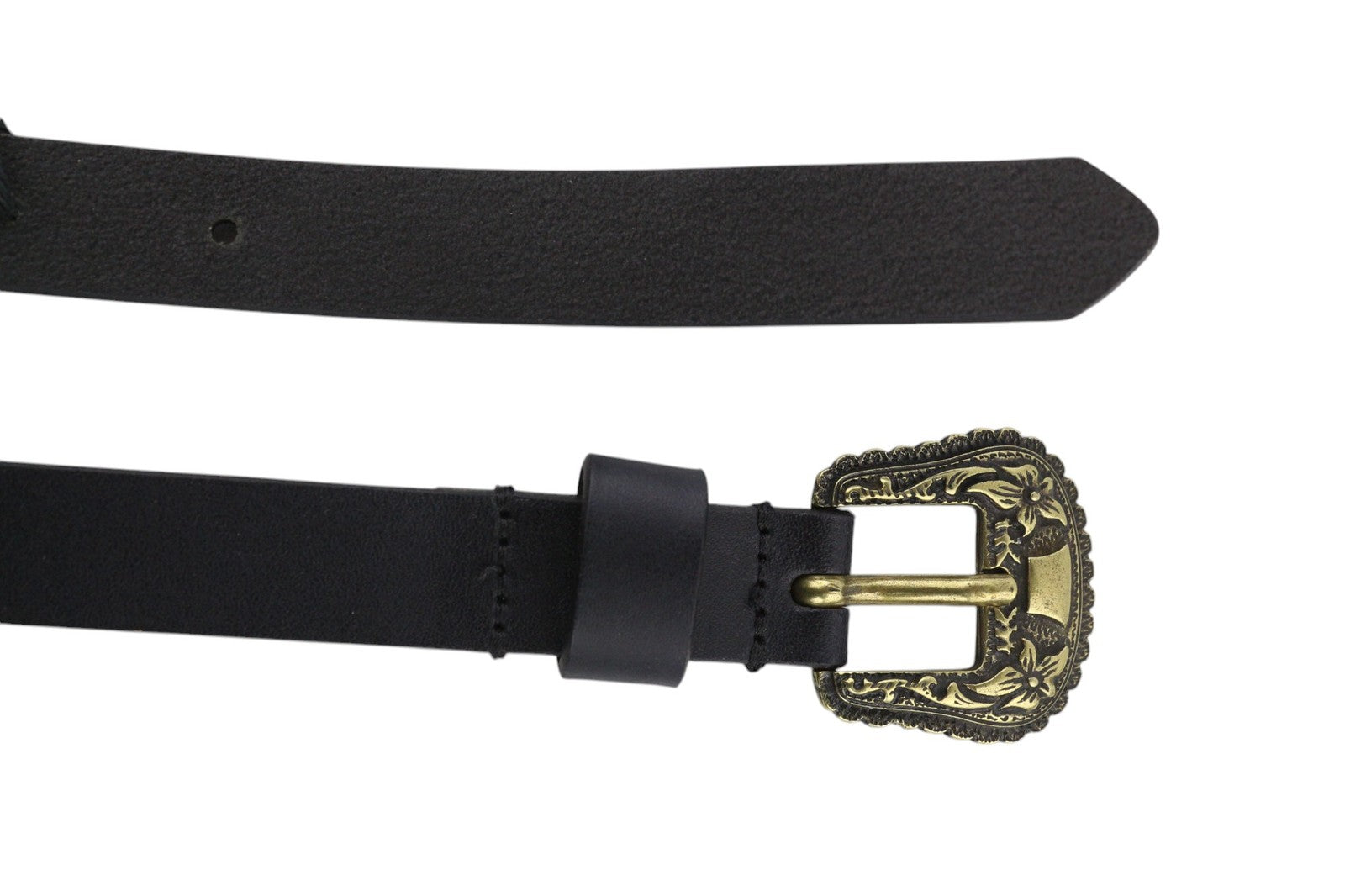 DIESEL B-Texy Women Belt 95 cm Black Genuine Leather Metal Buckle Thin