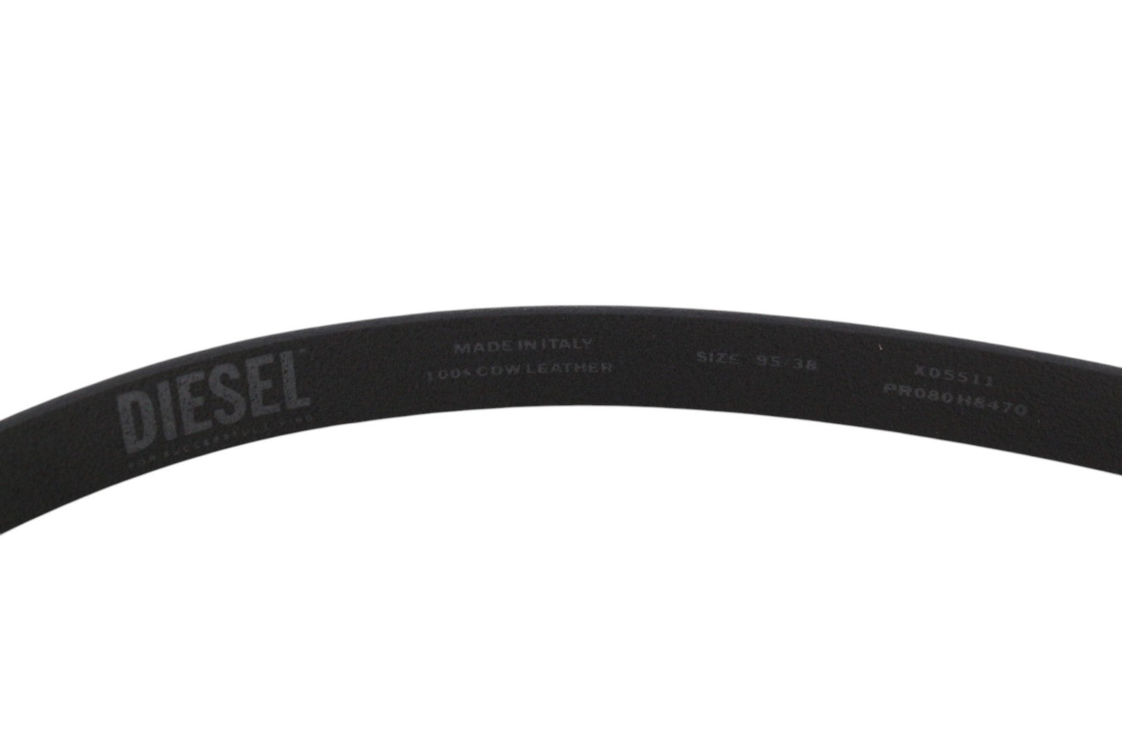 DIESEL B-Texy Women Belt 95 cm Black Genuine Leather Metal Buckle Thin