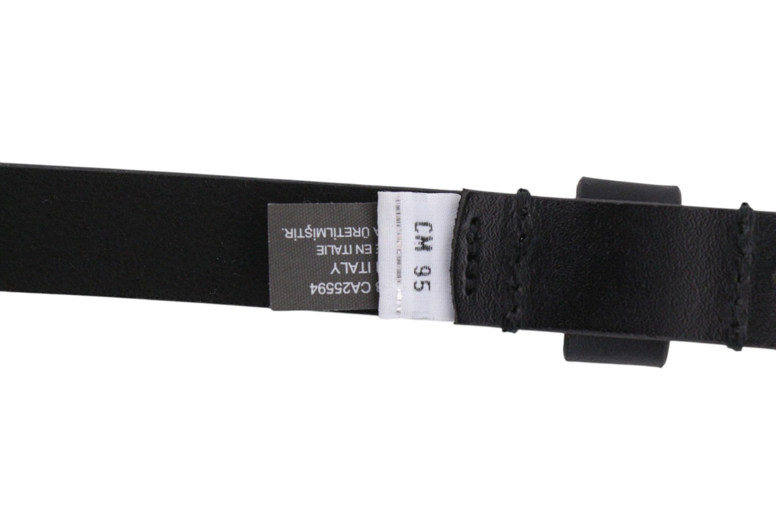 DIESEL B-Texy Women Belt 95 cm Black Genuine Leather Metal Buckle Thin