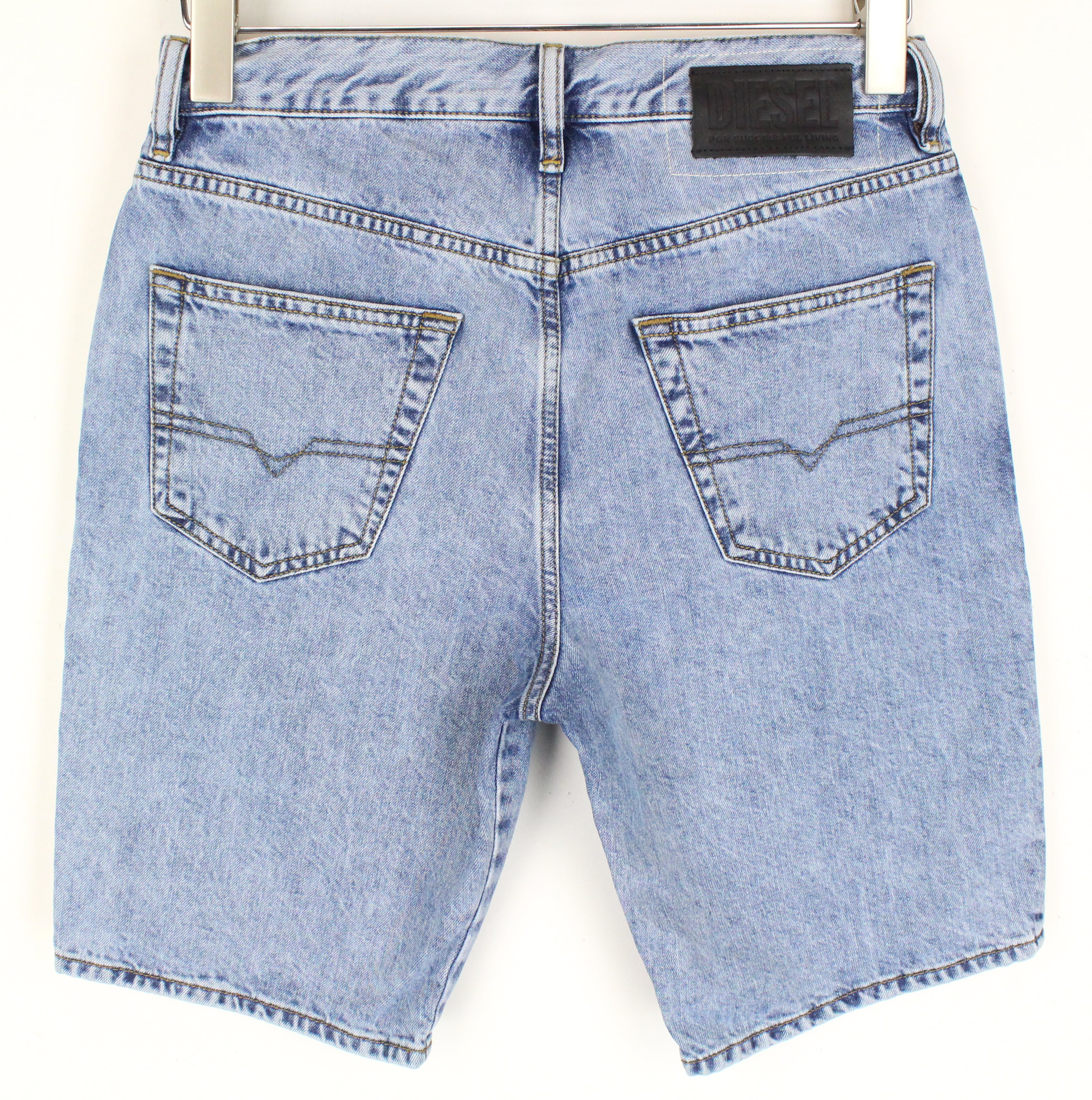 DIESEL D-Mirk 084RE Men Shorts W28 Pure Cotton Washed Light Blue Slim Fit Denim