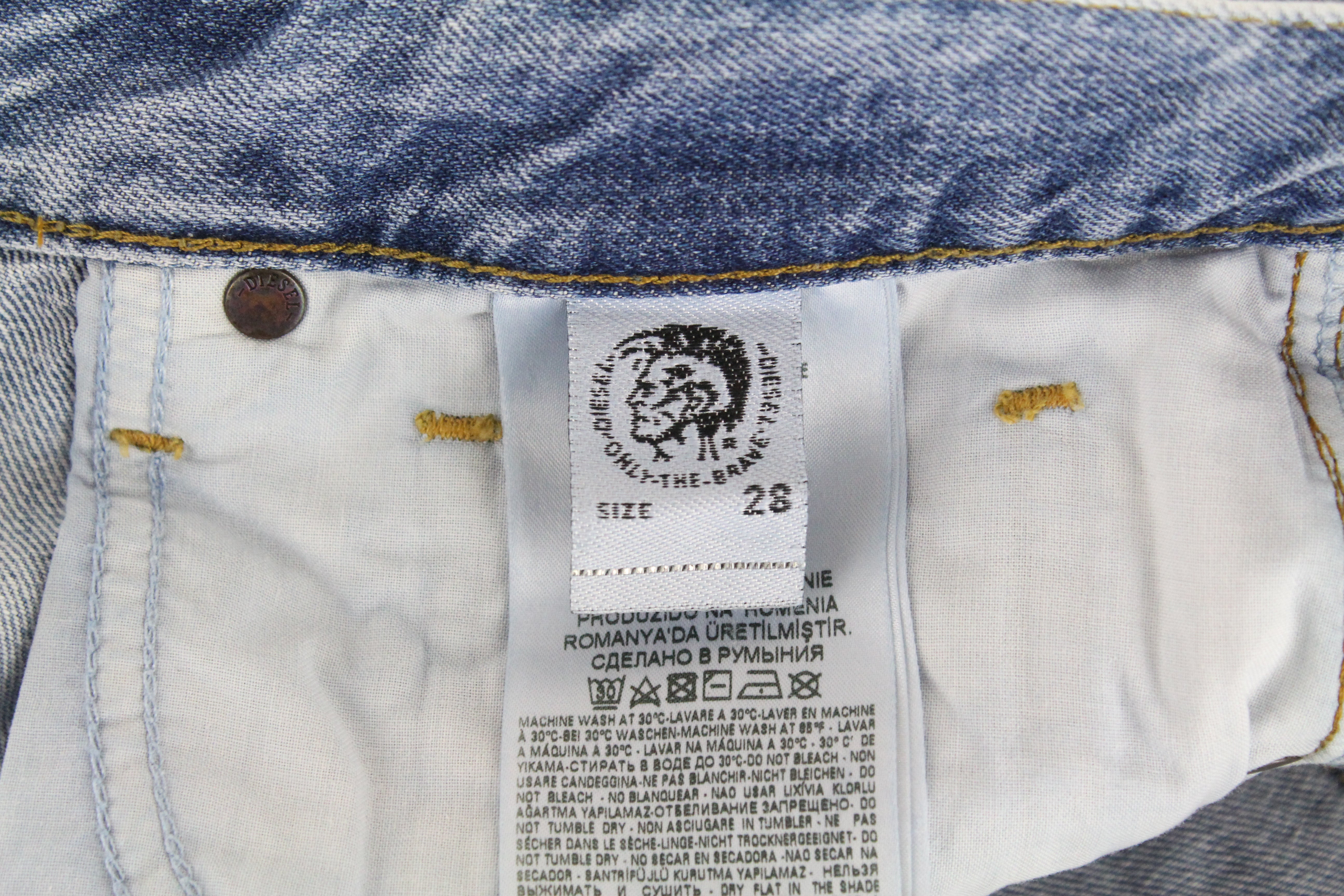 DIESEL D-Mirk 084RE Men Shorts W28 Pure Cotton Washed Light Blue Slim Fit Denim