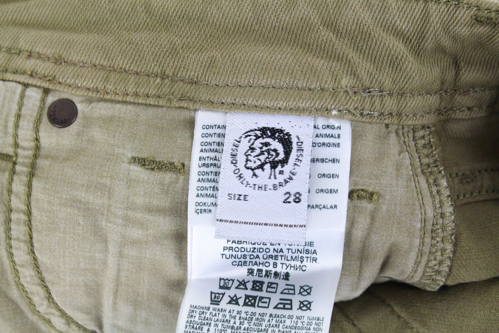 DIESEL Keeshort R6Q88 Men Shorts W28 Brown Cotton Stretch 5 Pocket Button Denim