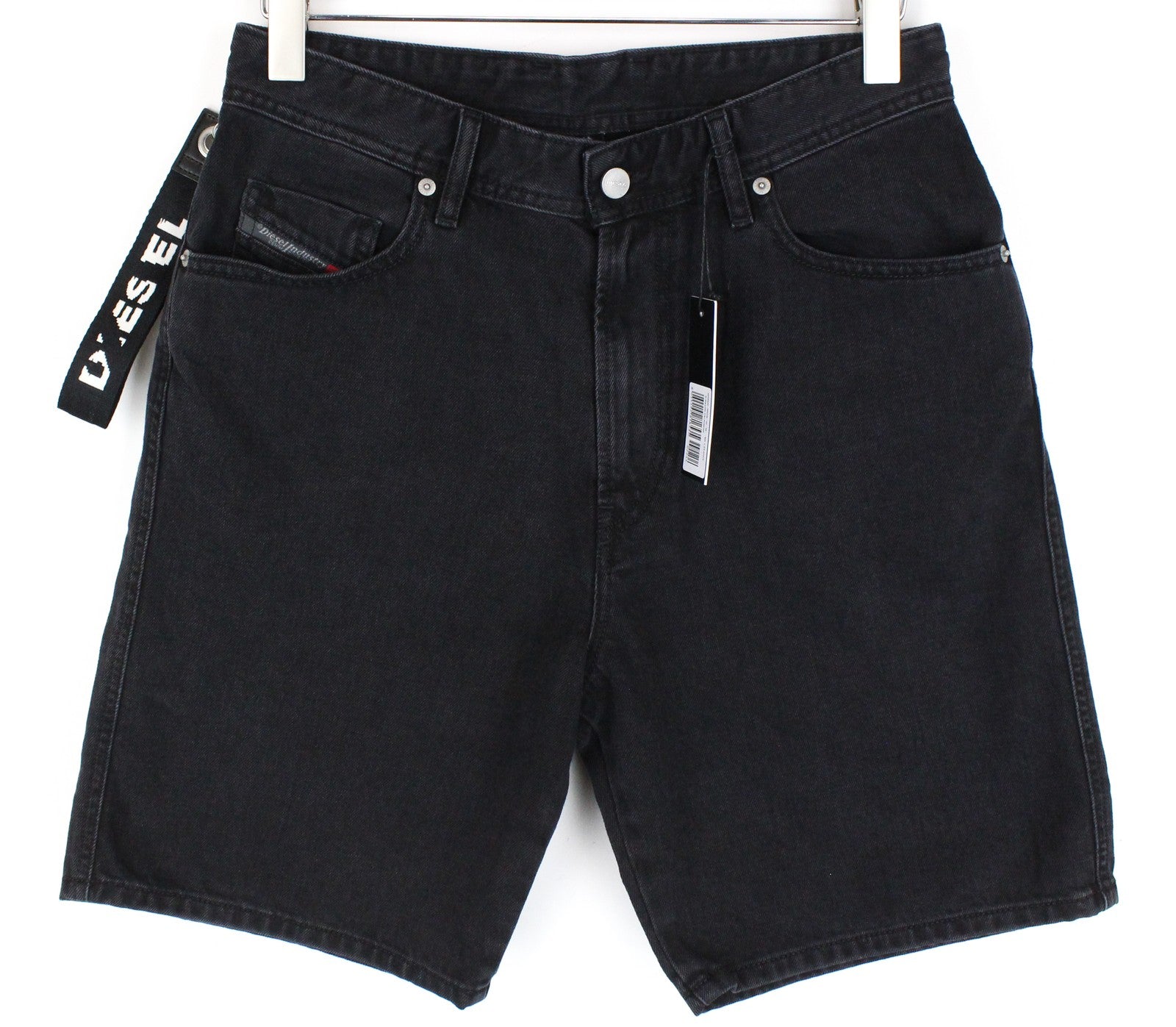 DIESEL D-Willoh 084TN Men Shorts W29 Summer Black Pure Cotton 5-Pocket Denim