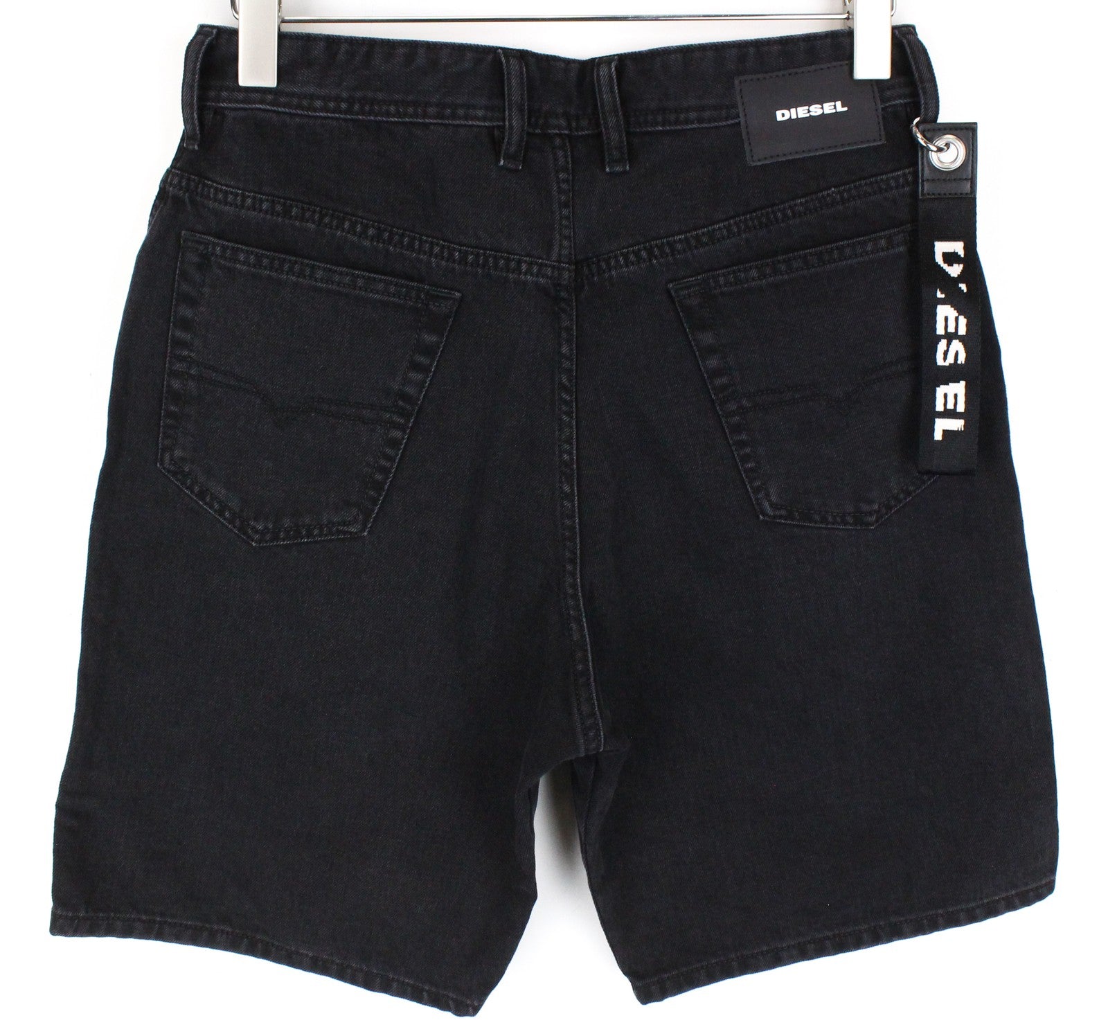 DIESEL D-Willoh 084TN Men Shorts W29 Summer Black Pure Cotton 5-Pocket Denim