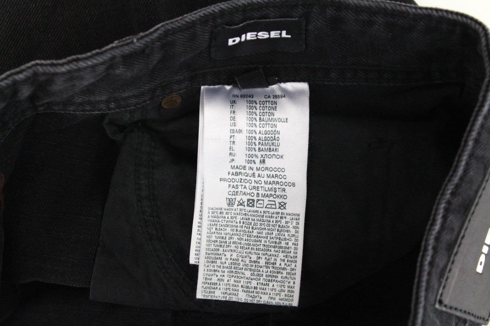 DIESEL D-Willoh 084TN Men Shorts W29 Summer Black Pure Cotton 5-Pocket Denim