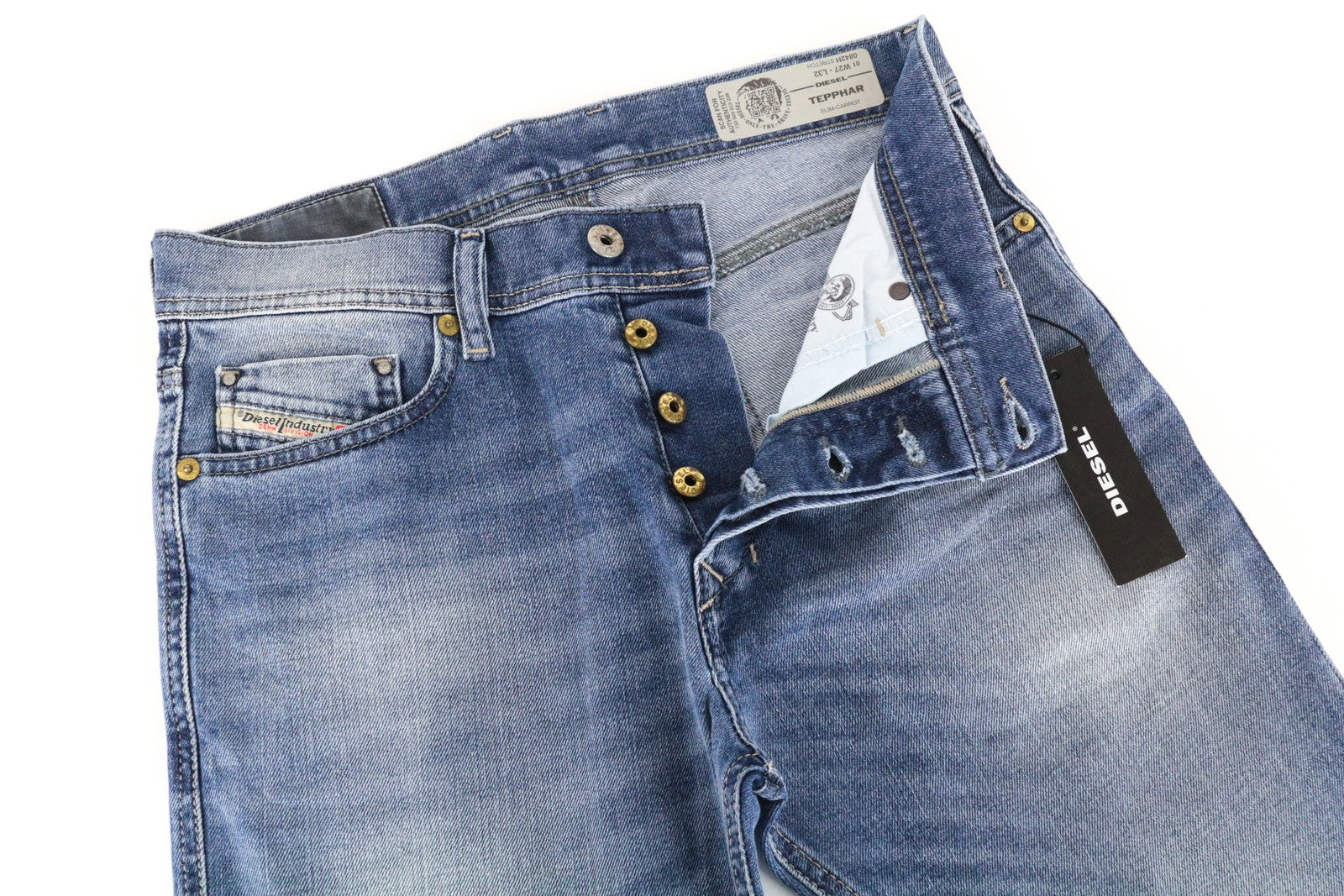 DIESEL Tepphar 0842H Men's Jeans W27/L32 Slim Blue Stretch Cotton