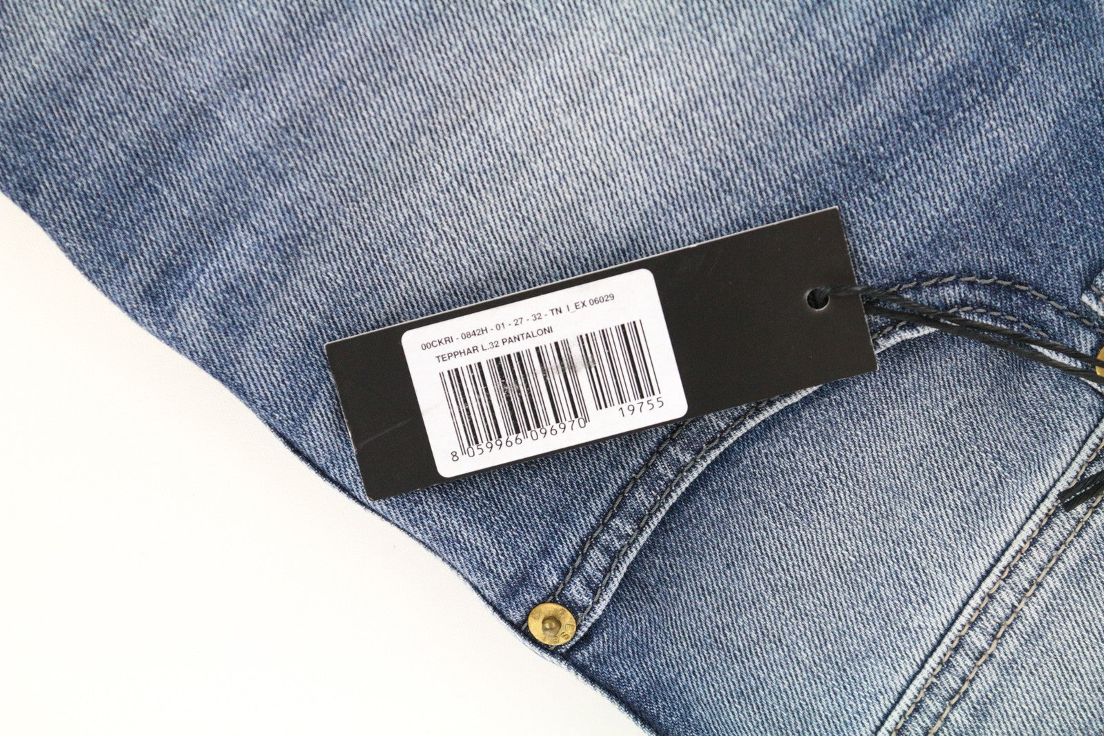 DIESEL Tepphar 0842H Men's Jeans W27/L32 Slim Blue Stretch Cotton