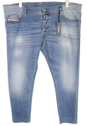DIESEL Tepphar 0842H W40/L32 Men's Slim Carrot Stretch Cotton Jeans Blue Wash