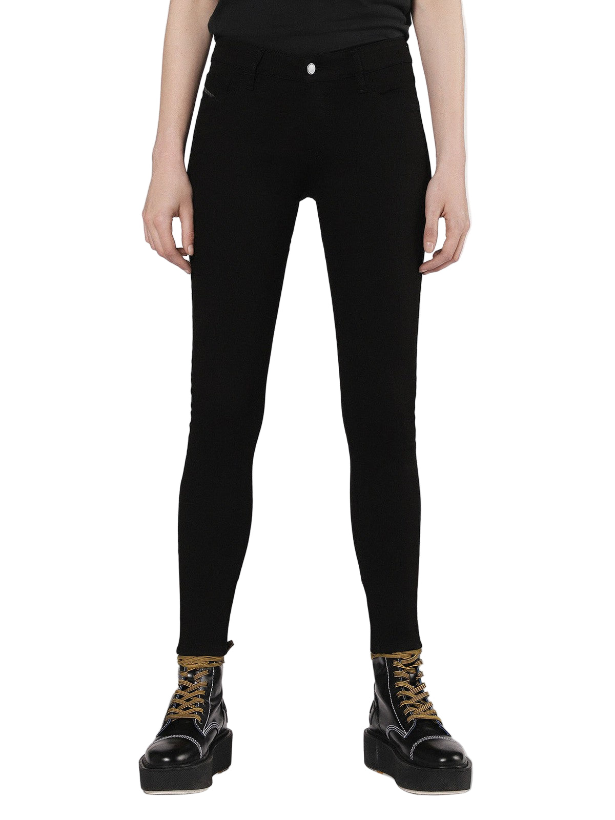 DIESEL Slandy 0860S Women's Jeans W26/L30 Super Skinny Black Cotton Stretch Fit