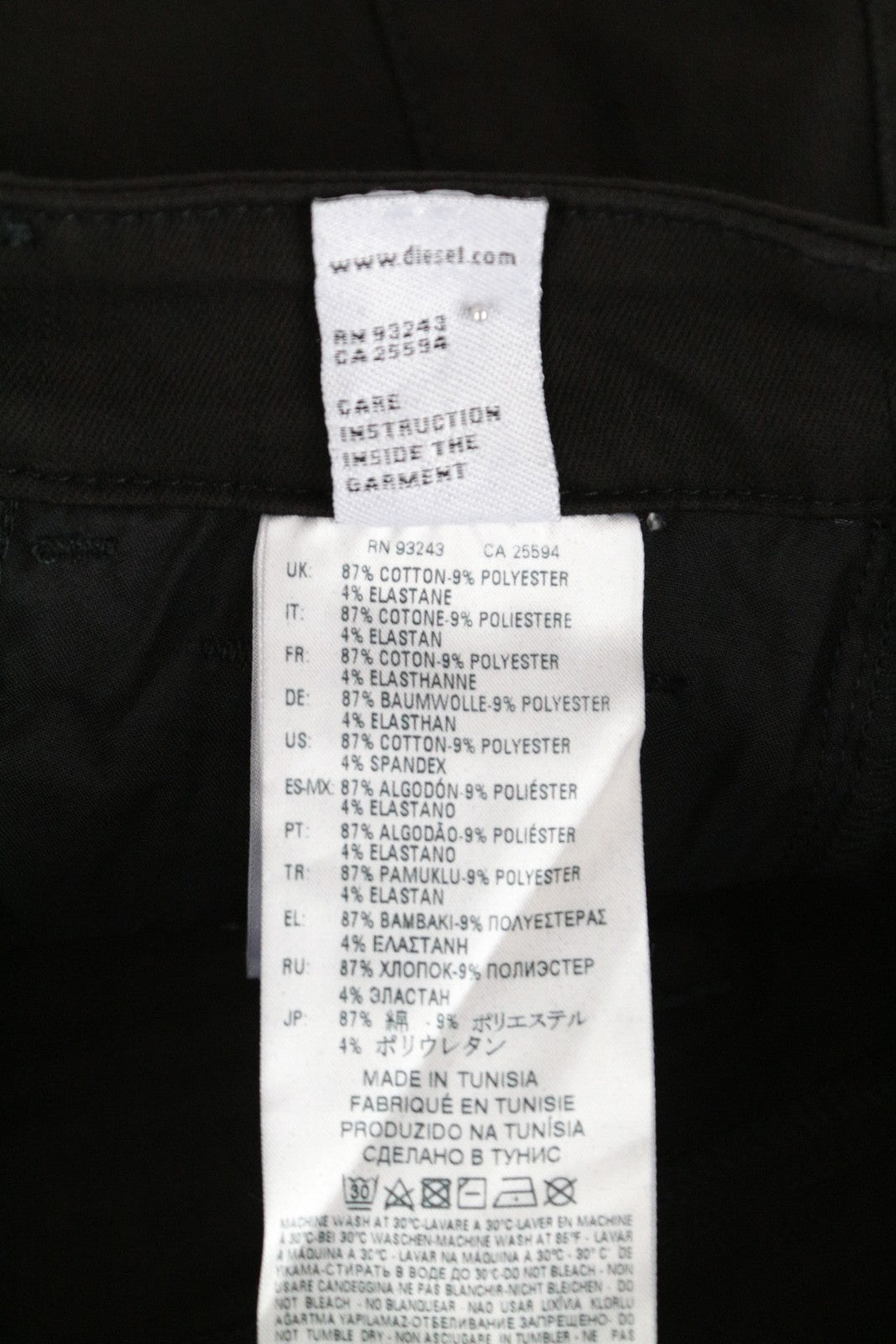 DIESEL Slandy 0860S Women's Jeans W26/L30 Super Skinny Black Cotton Stretch Fit