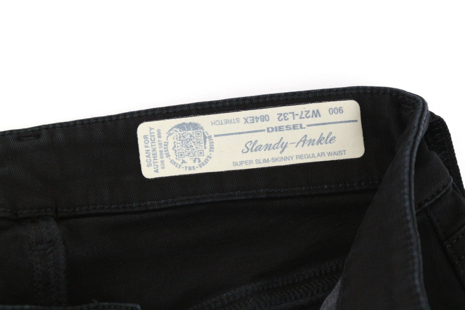 DIESEL Slandy-Ankle 084EX Women's Black Skinny Fit W27/L32 Stretch Jeans