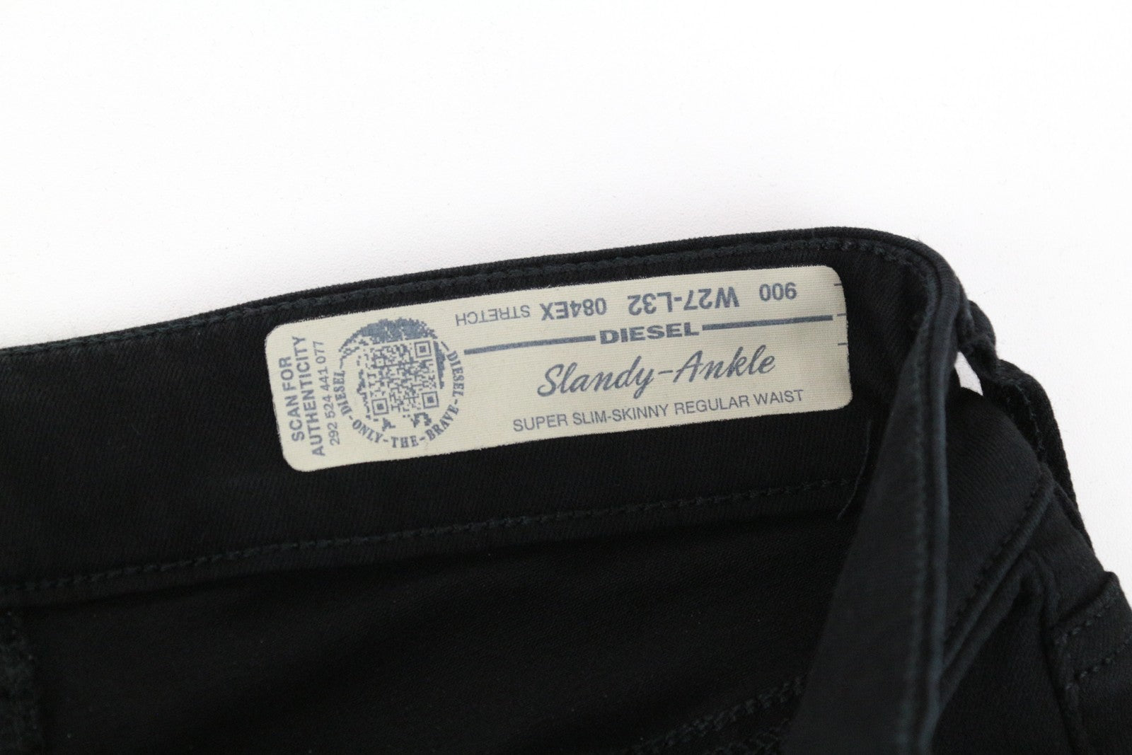 DIESEL Slandy-Ankle 084EX W27/L32 Skinny Black Stretch Women's Ripped Jeans