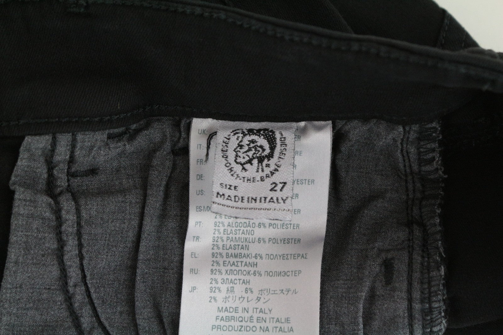 DIESEL Slandy-Ankle 084EX W27/L32 Skinny Black Stretch Women's Ripped Jeans