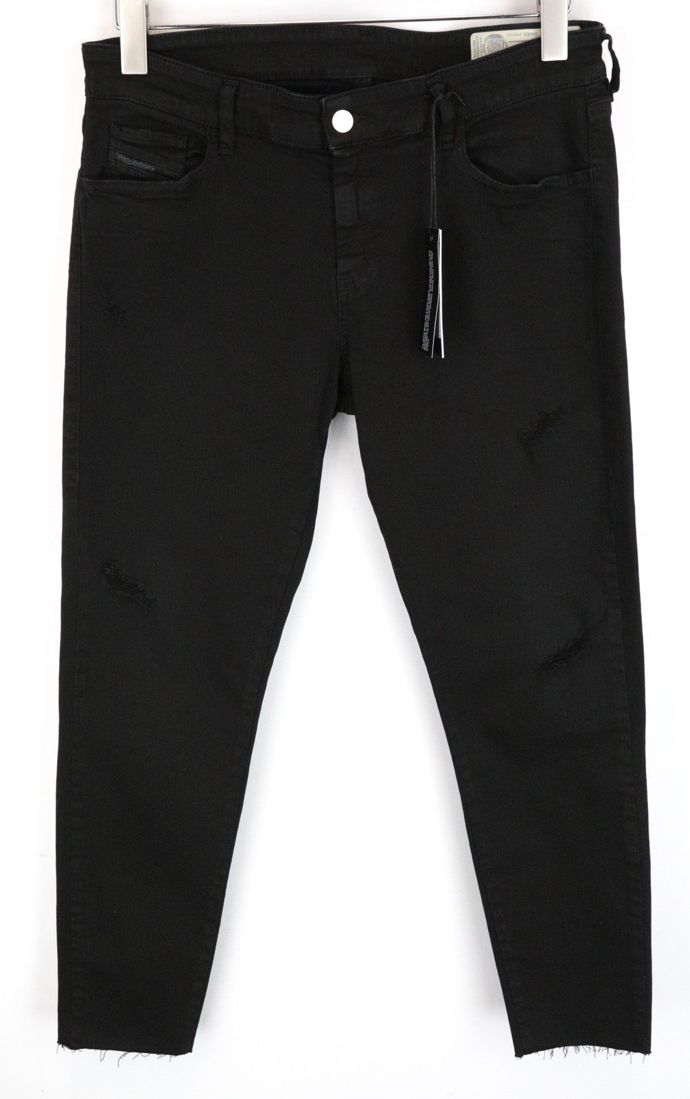 DIESEL Slandy-Ankle 084EX W33 L32 Distressed Super Skinny Women's Black Jeans