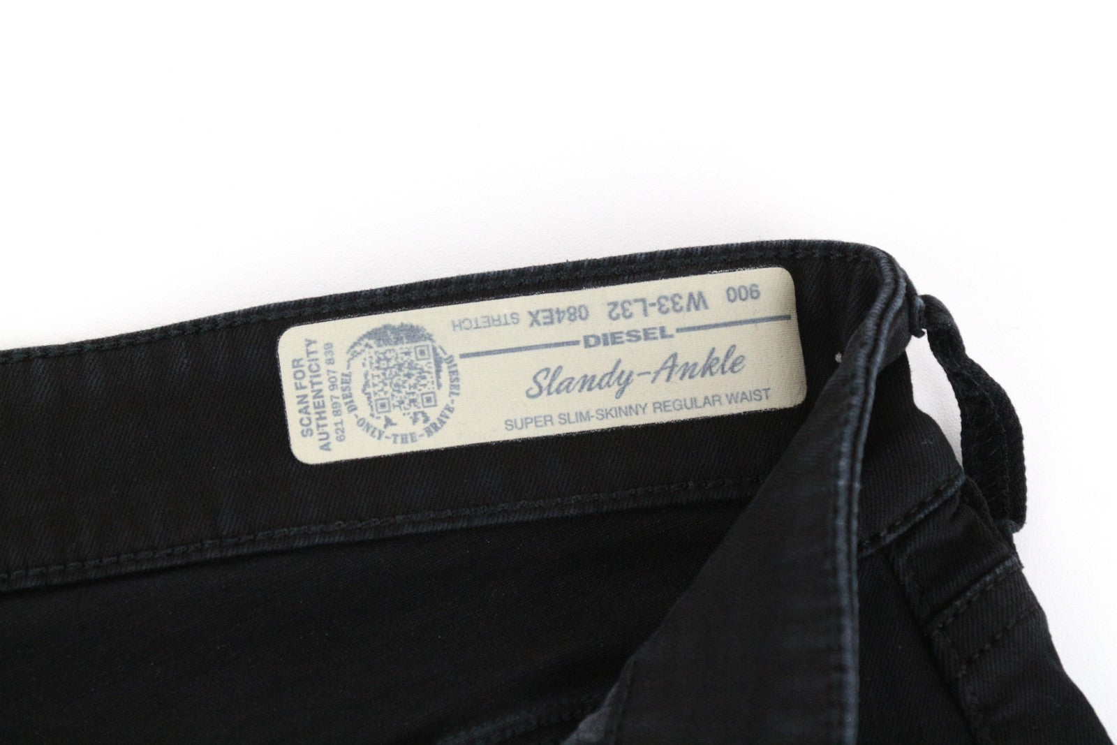 DIESEL Slandy-Ankle 084EX W33 L32 Distressed Super Skinny Women's Black Jeans