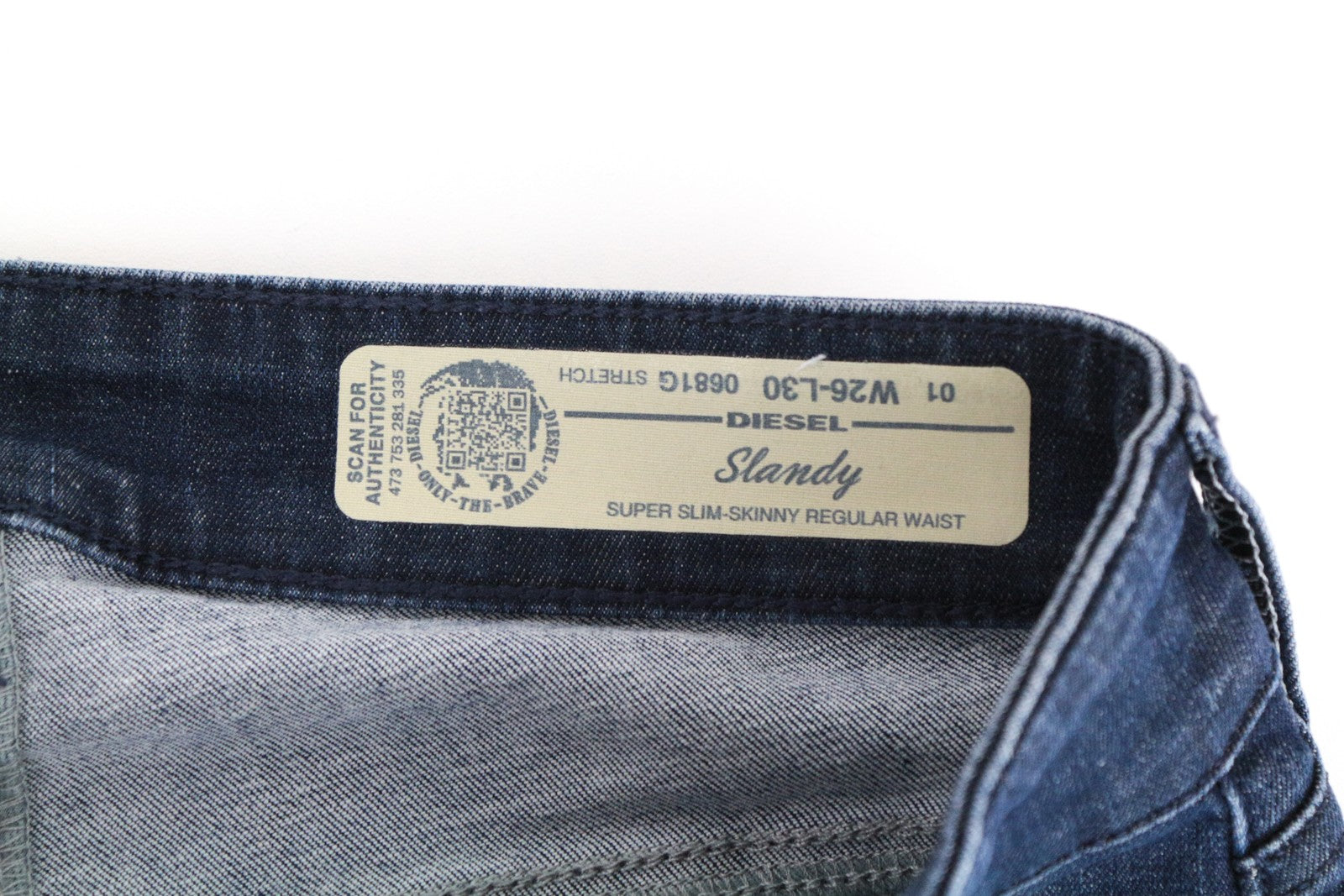 DIESEL Slandy 0681G W26 L30 Slim Fit Super Skinny Blue Stretch Women's Jeans