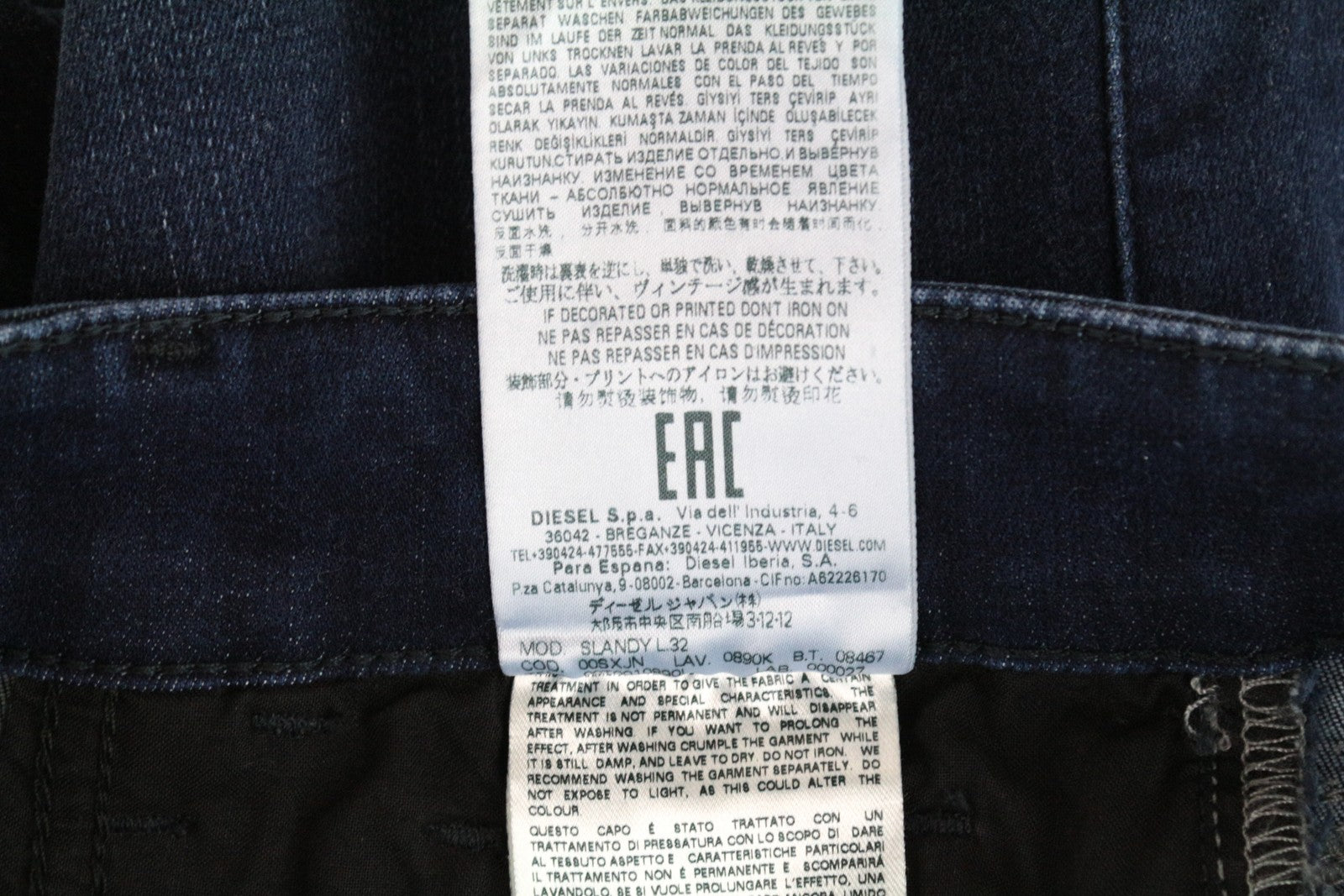 DIESEL Slandy 0890K W31 L32 Women's Stretch Super Slim Fit Dark Blue Jeans