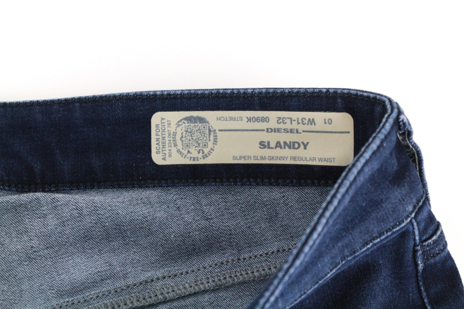 DIESEL Slandy 0890K W31 L32 Women's Stretch Super Slim Fit Dark Blue Jeans