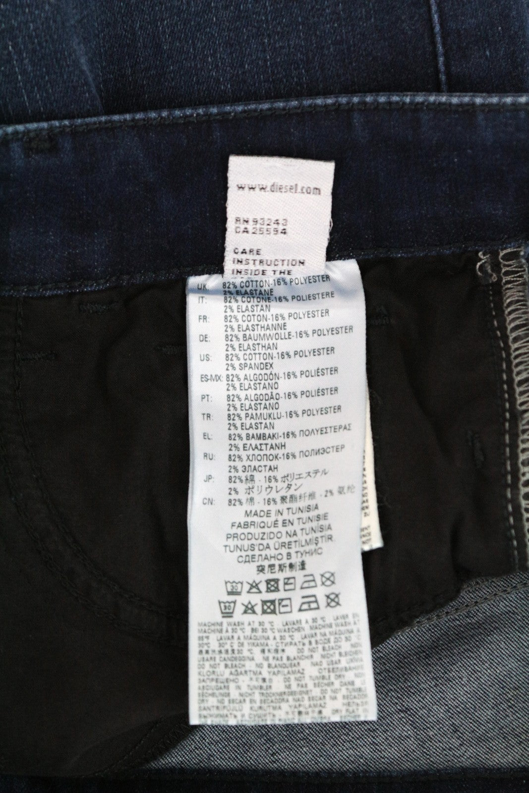 DIESEL Slandy 0890K W31 L32 Women's Stretch Super Slim Fit Dark Blue Jeans