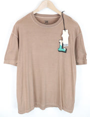 LEE Men's T-Shirt M Brown Short Sleeve Cotton Loose Fit Logo Tee