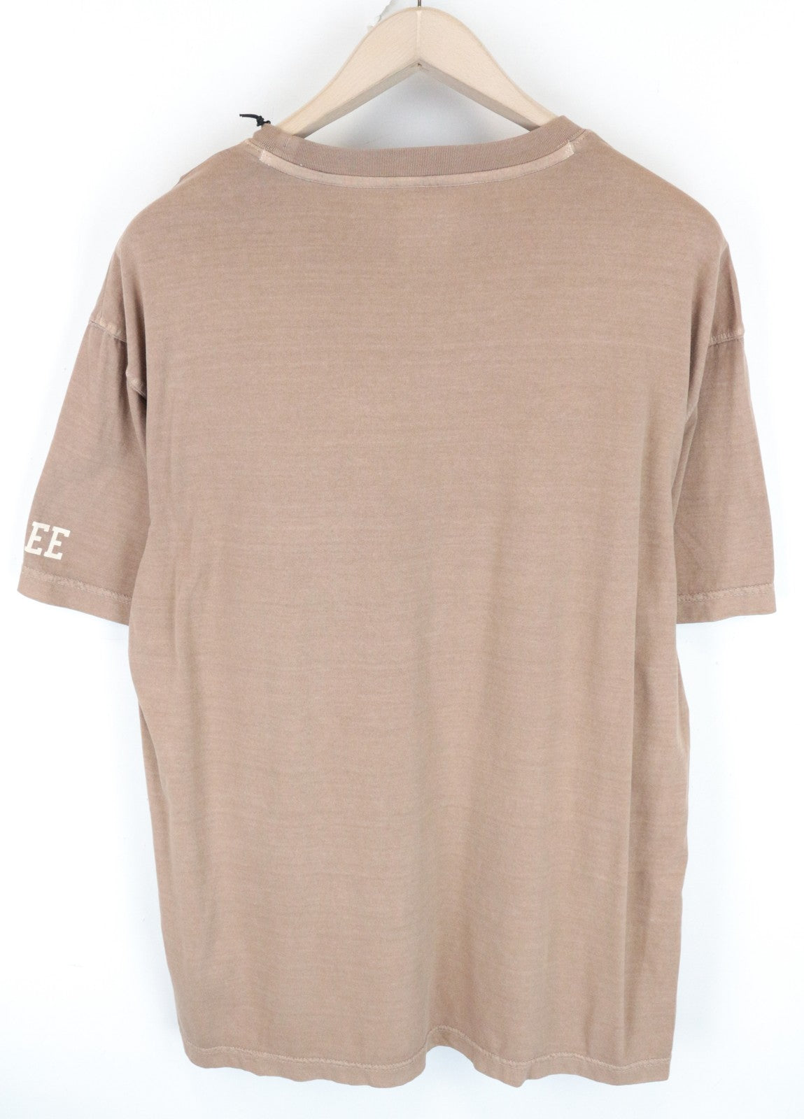 LEE Men's T-Shirt M Brown Short Sleeve Cotton Loose Fit Logo Tee