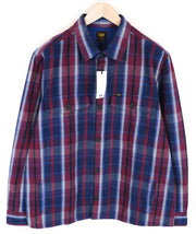 LEE Men's M Flannel Shirt Blue Cotton Checked Long Sleeve Button-Up Style