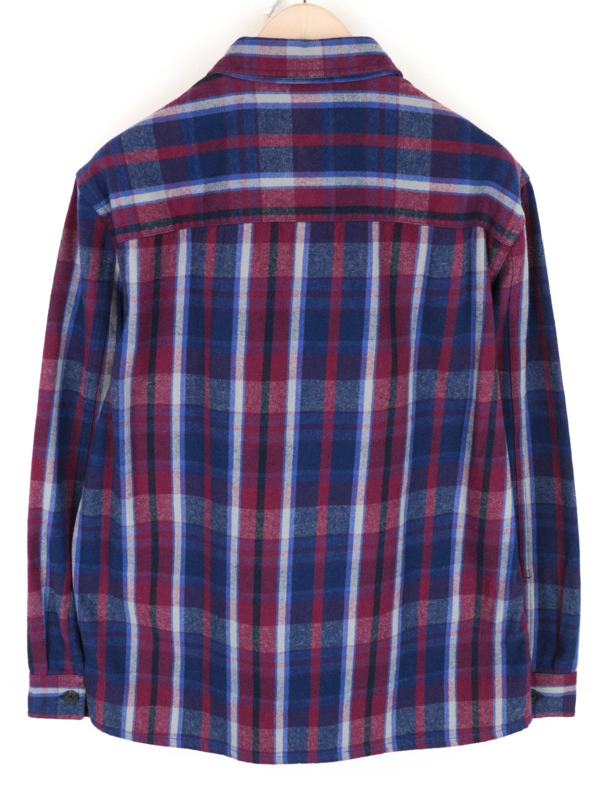 LEE Men's M Flannel Shirt Blue Cotton Checked Long Sleeve Button-Up Style