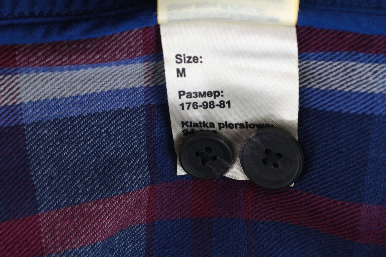 LEE Men's M Flannel Shirt Blue Cotton Checked Long Sleeve Button-Up Style