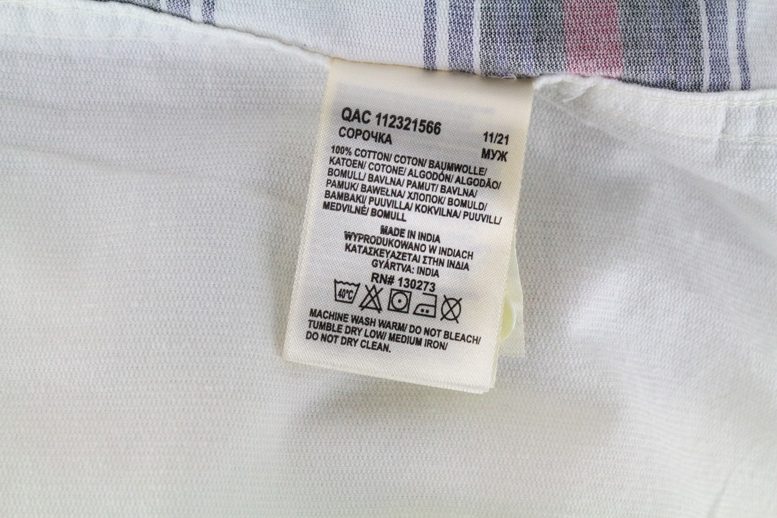 WRANGLER Men's M Shirt Corduroy Off-White Cotton Check Long Sleeve Buttoned