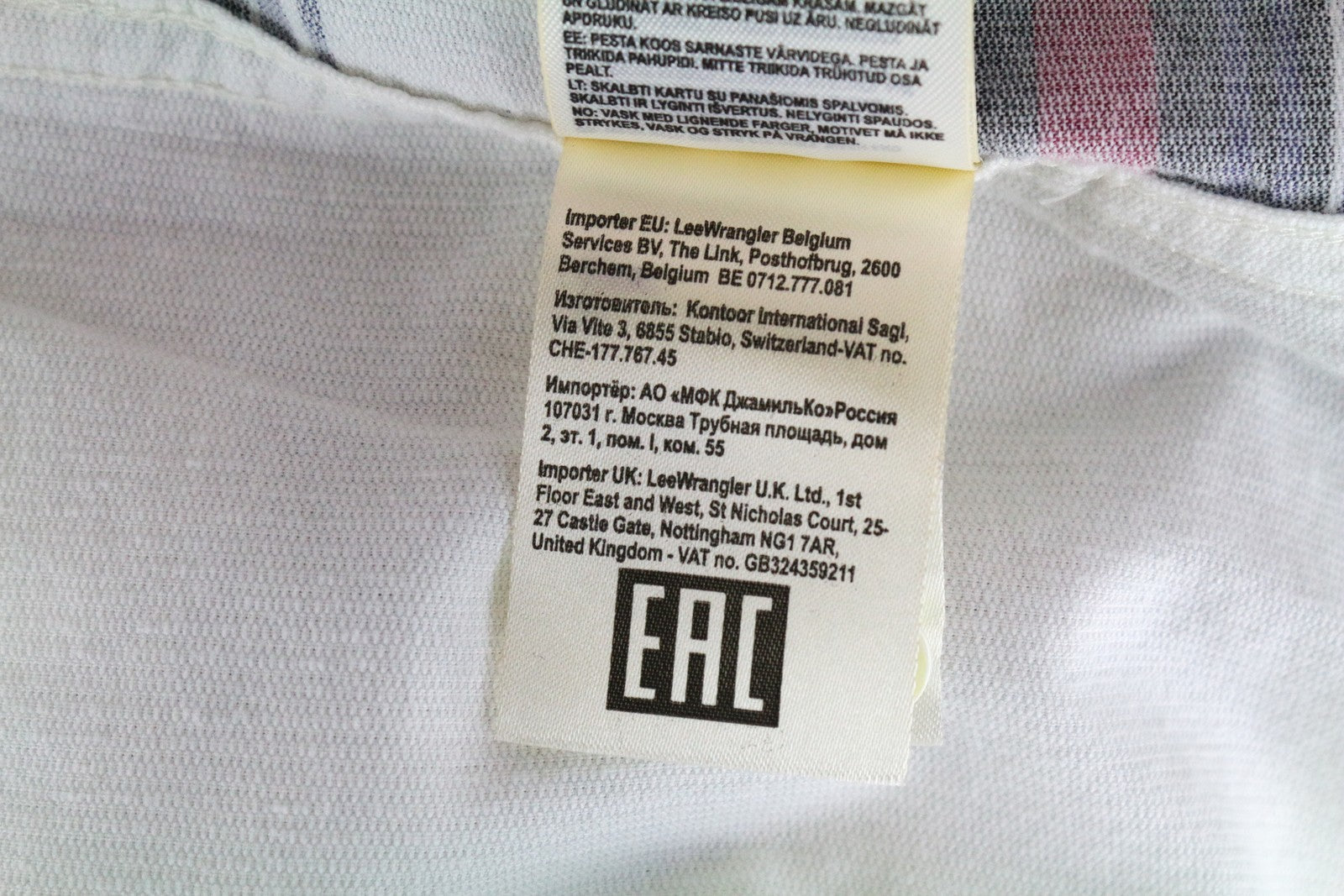 WRANGLER Men's M Shirt Corduroy Off-White Cotton Check Long Sleeve Buttoned