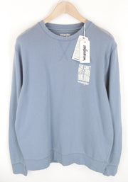 WRANGLER Men's M Sweatshirt Blue Washed Cotton Pullover Long Sleeved