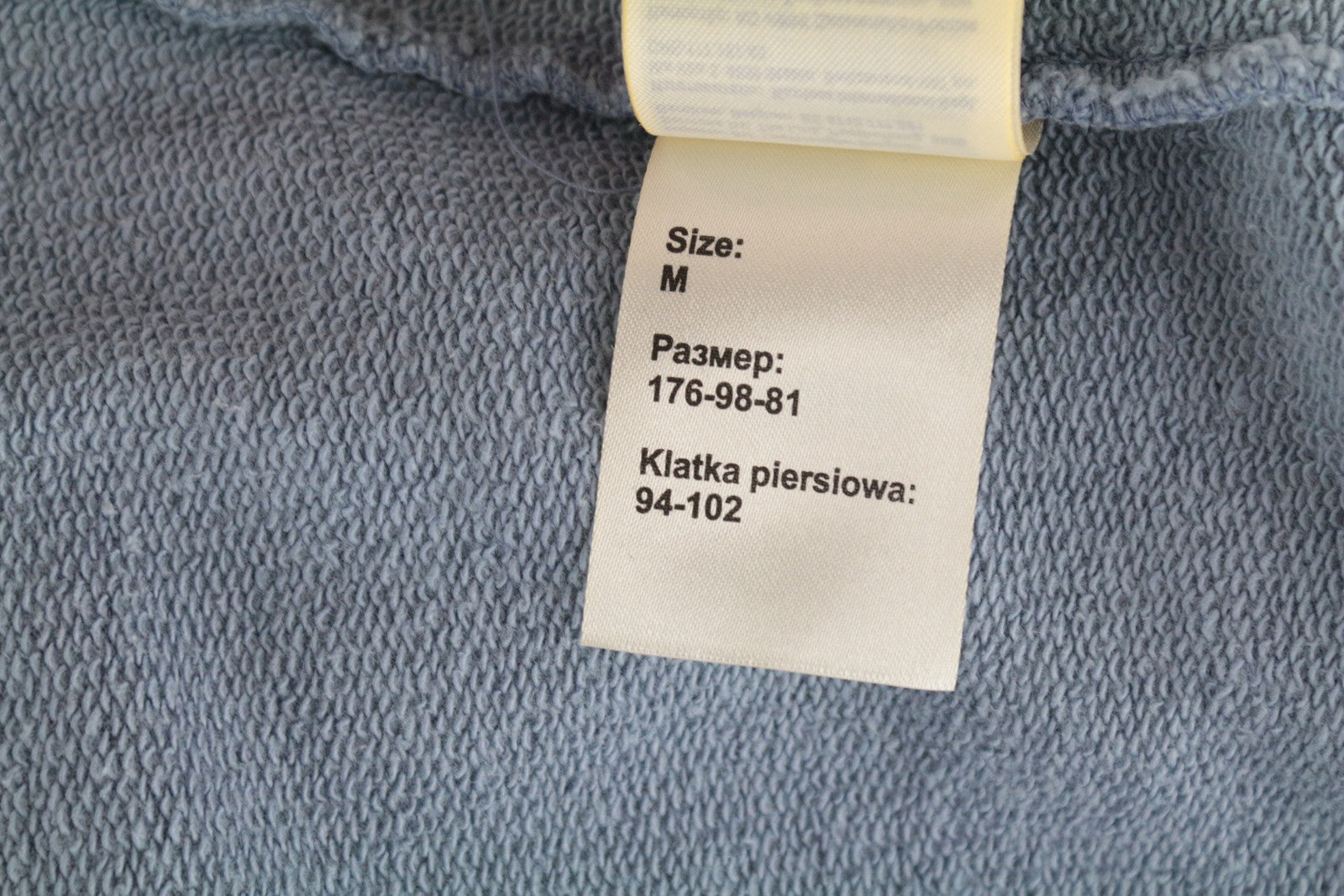 WRANGLER Men's M Sweatshirt Blue Washed Cotton Pullover Long Sleeved