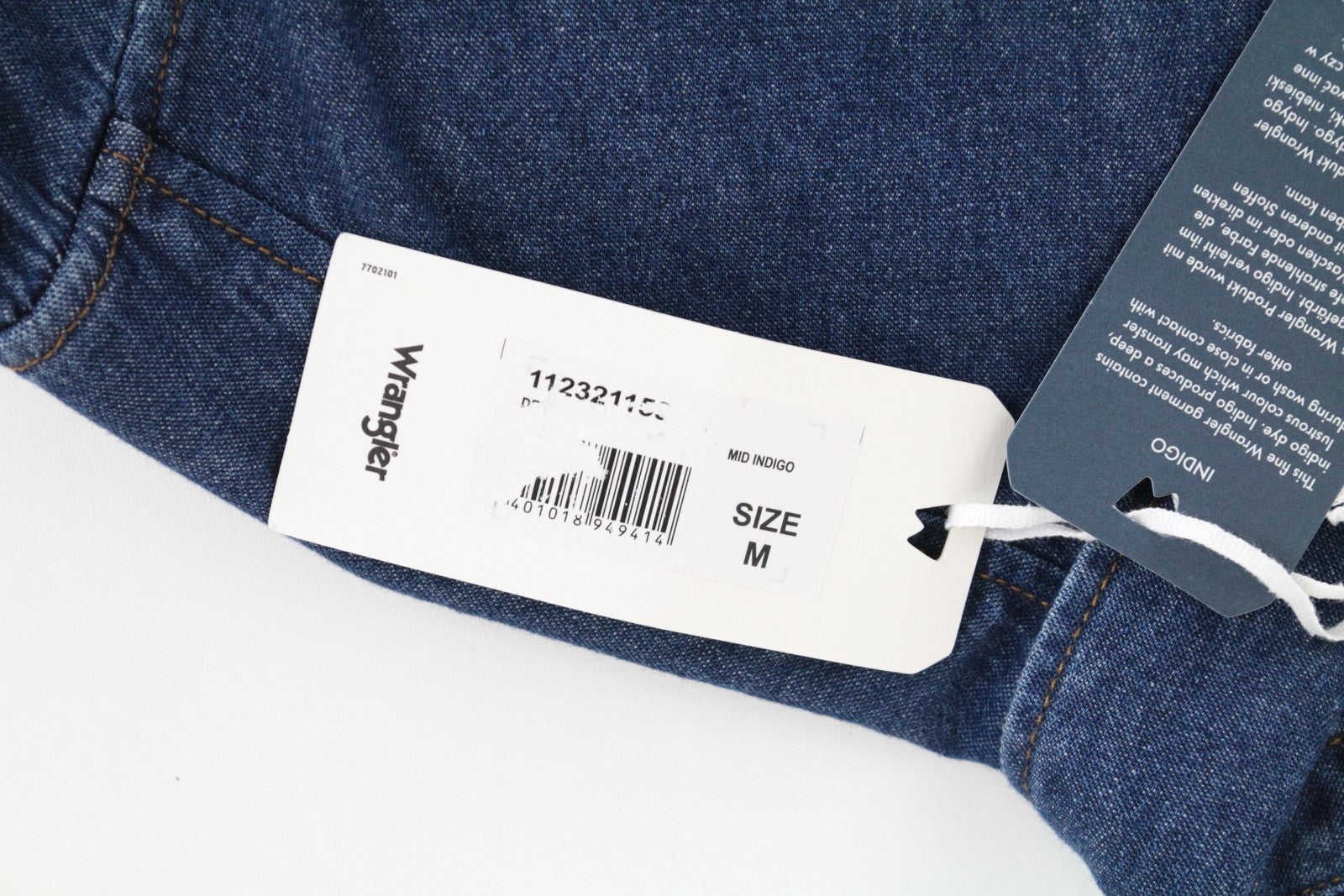 WRANGLER Men's M Blue Denim Shirt Pure Cotton Pocketed Button-Up