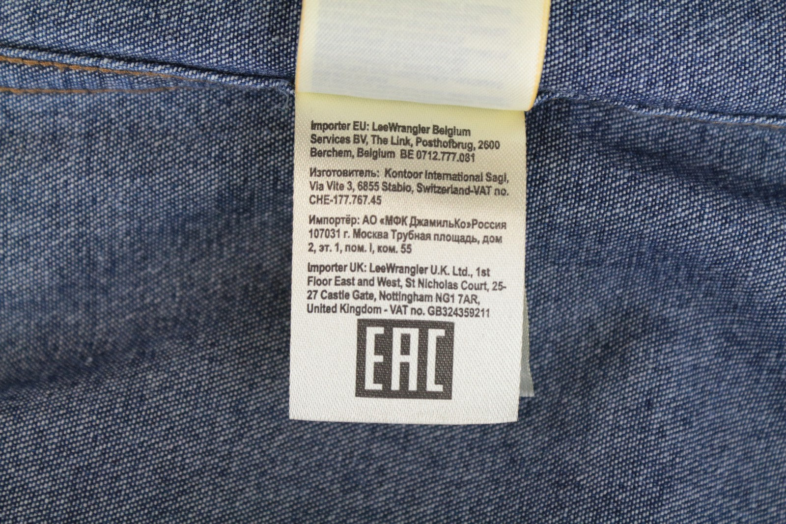 WRANGLER Men's M Blue Denim Shirt Pure Cotton Pocketed Button-Up