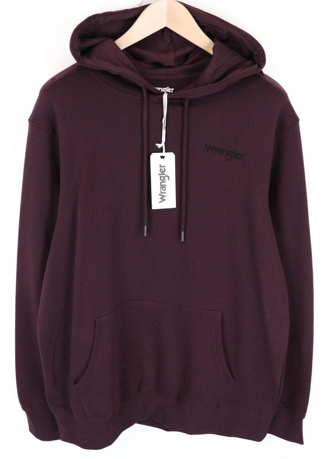 WRANGLER Men's M Purple Cotton Hoodie Sweatshirt Pullover Logo