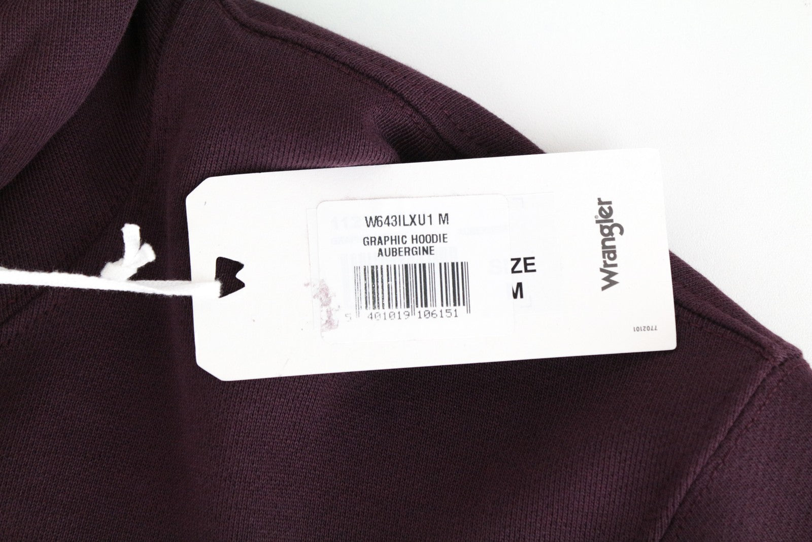 WRANGLER Men's M Purple Cotton Hoodie Sweatshirt Pullover Logo