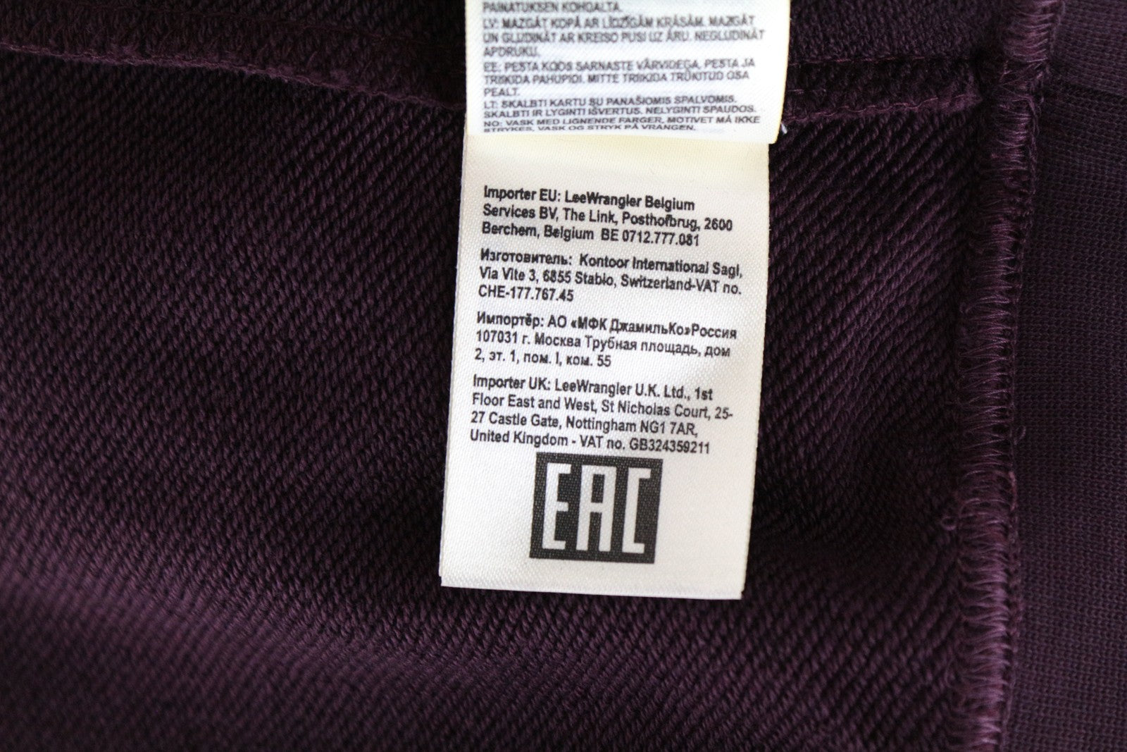 WRANGLER Men's M Purple Cotton Hoodie Sweatshirt Pullover Logo