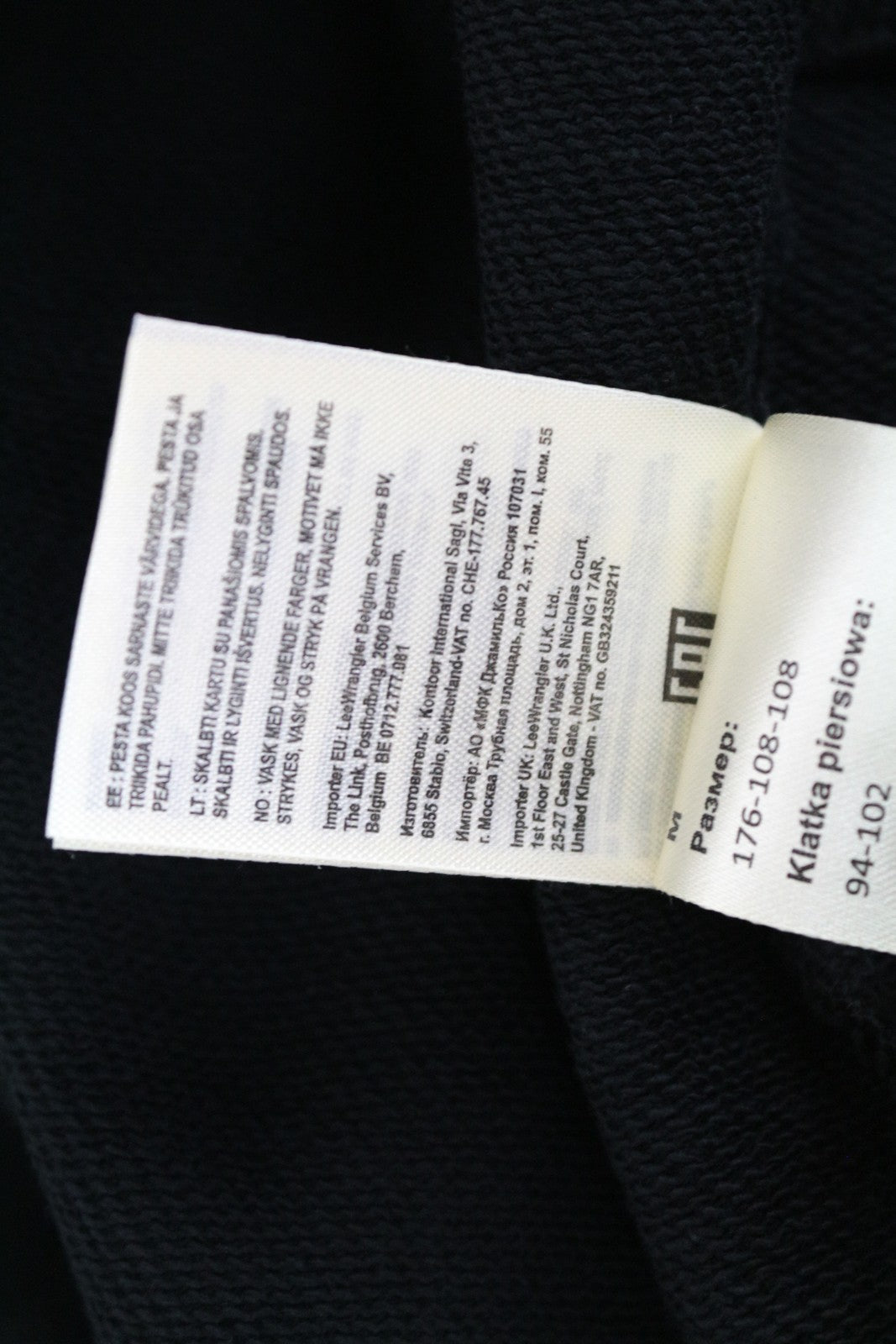 WRANGLER Men's M Black Cotton Sweatshirt Pullover Printed Logo