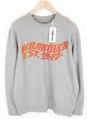 WRANGLER Men's M Grey Pullover Sweatshirt Long Sleeve Cotton Blend