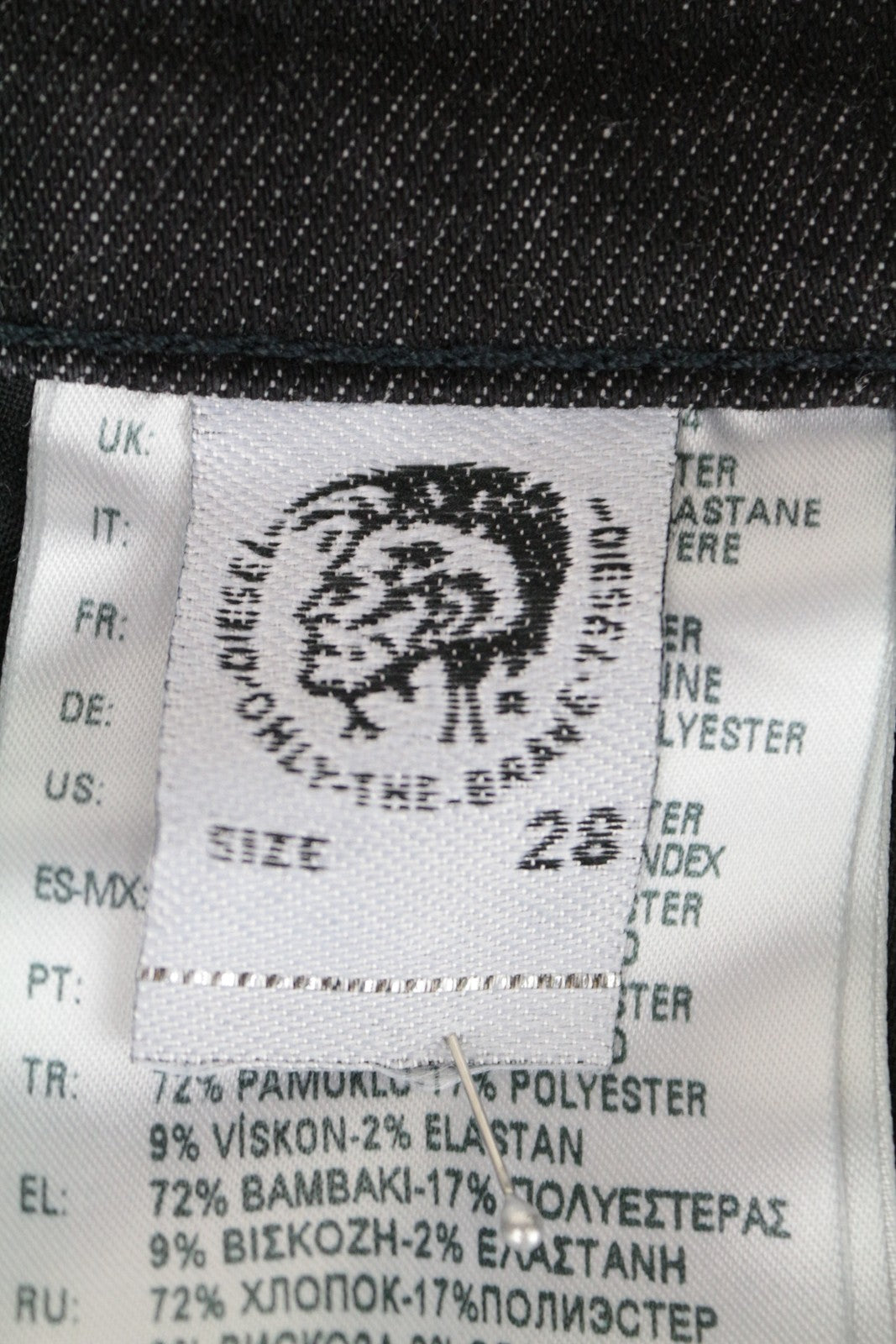 DIESEL Tepphar-X 082AS W28/L30 Men's Slim Carrot Fit Washed Grey Stretch Jeans