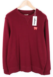 WRANGLER Men's M Red Pullover Pure Cotton Sweatshirt Long Sleeve