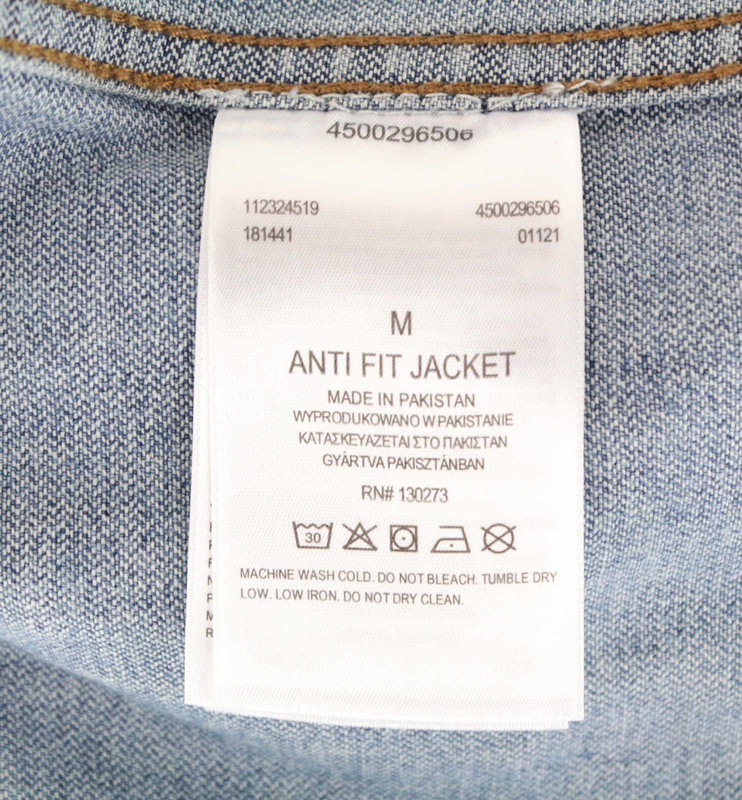 WRANGLER Men's M Blue Washed Denim Anti Fit Jacket Long Sleeves